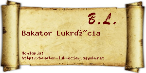 Bakator Lukrécia névjegykártya